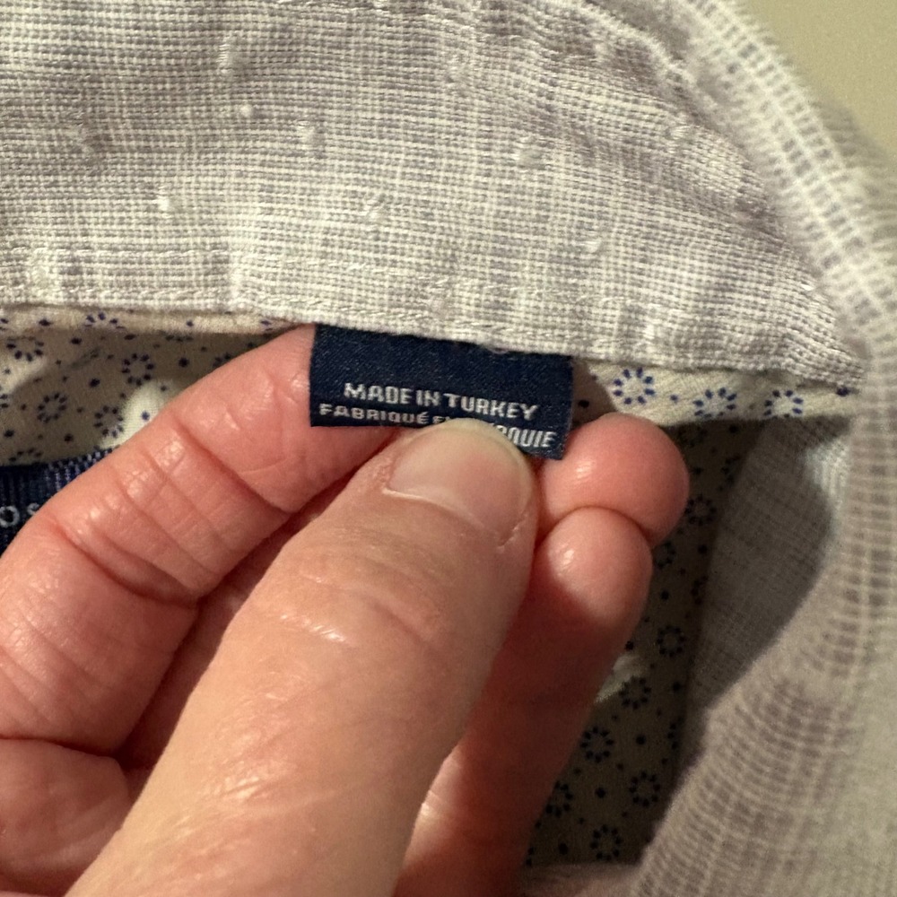Stone Rose Mens Linen Blend Button Down Shirt Gray Size Small (2 )Long Sleeve - Picture 13 of 13